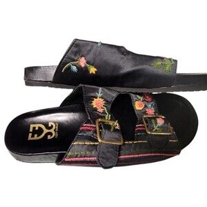 Fizzy Goblet La La Land Vegan Sliders EU 41 Embroidered Silk Comfort